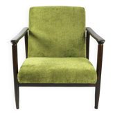 Fauteuil GFM-142 vert olive attribué à Edmund Homa, années 1970 - bois marron