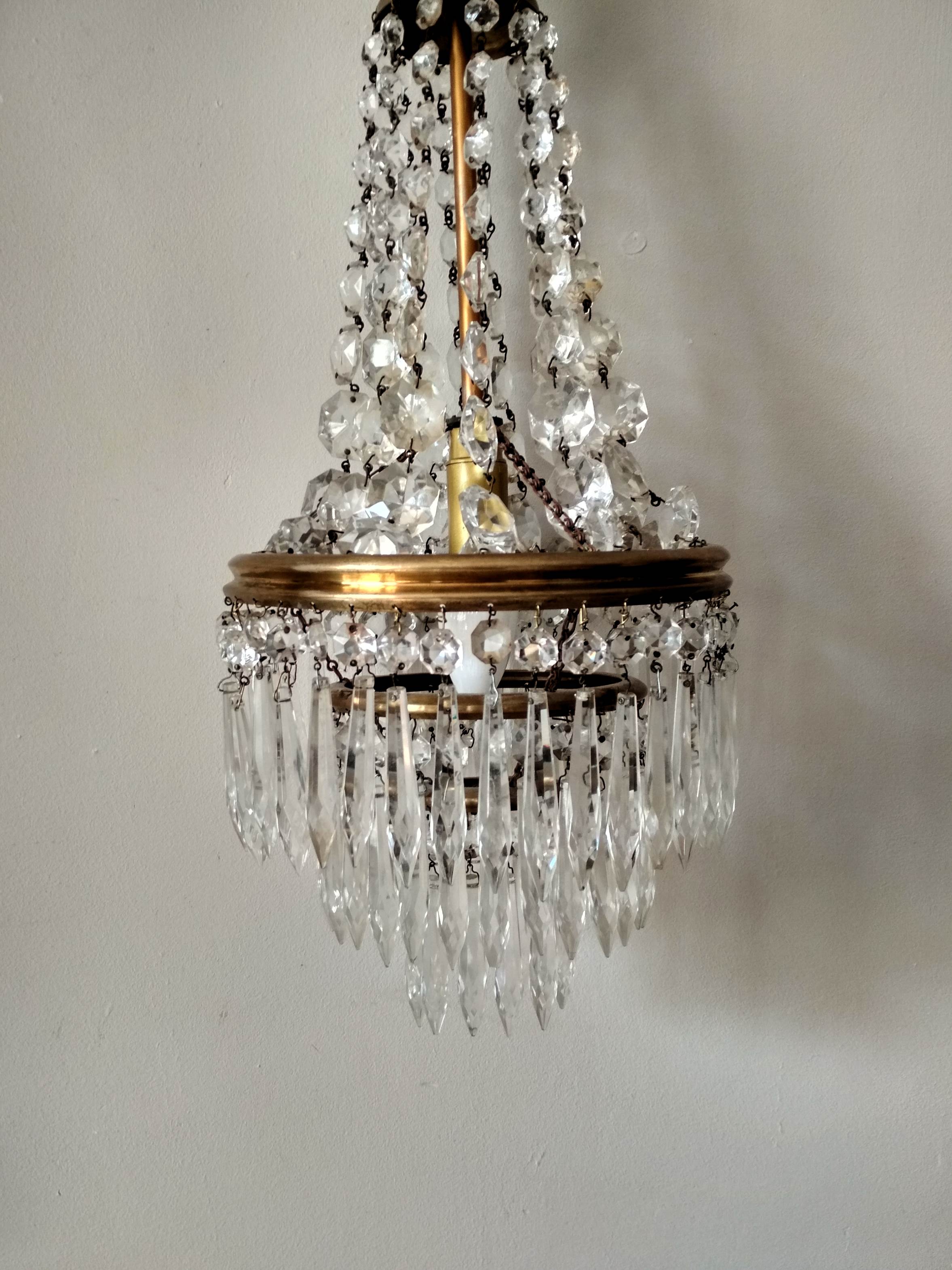 Cut glass stamped chandelier