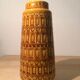 Yellow ceramic vase geometric patterns, West Germany
