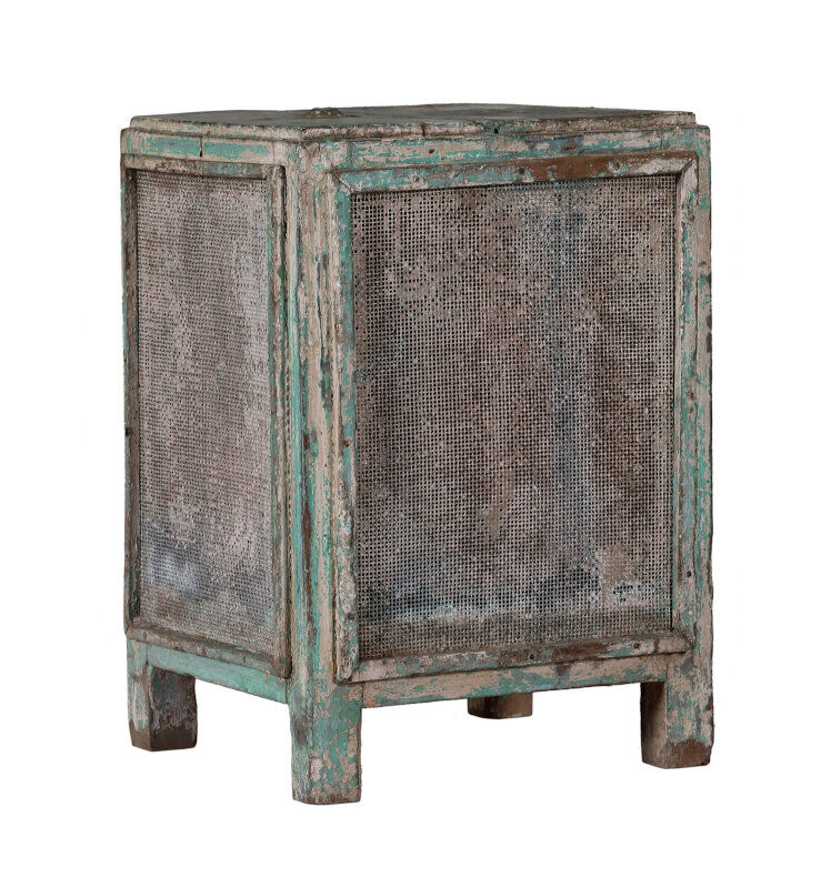 Chest bedside metal & teak