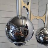 Vintage 3-light chrome metal chandelier