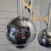 Vintage 3-light chrome metal chandelier