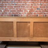 Louis XV style sideboard, 3 doors with lock, glass top.