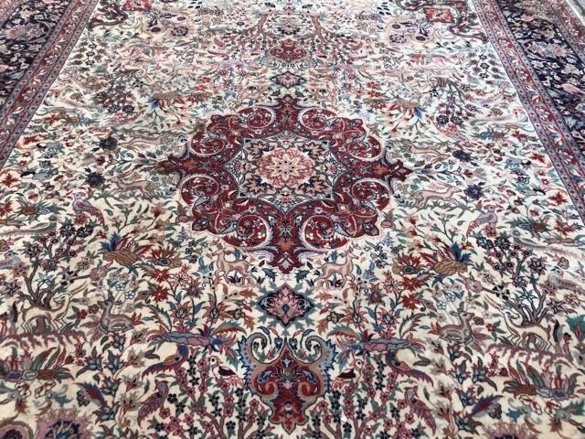 Large vintage carpet Sino Persian Tabriz fine, handmade 247x315 cm