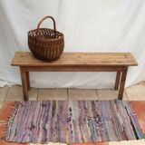 Light wood farmhouse bench around the years 1960-1970 dimension: height -44.5cm- width -103cm-