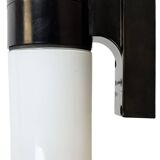 Industrial Brown Bakelite Wall Light with Milk Glass, 1960s