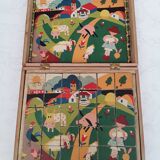 Ancienne boite de cubes en bois