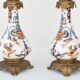 Paire de lampes à pétrole en faience de Gien