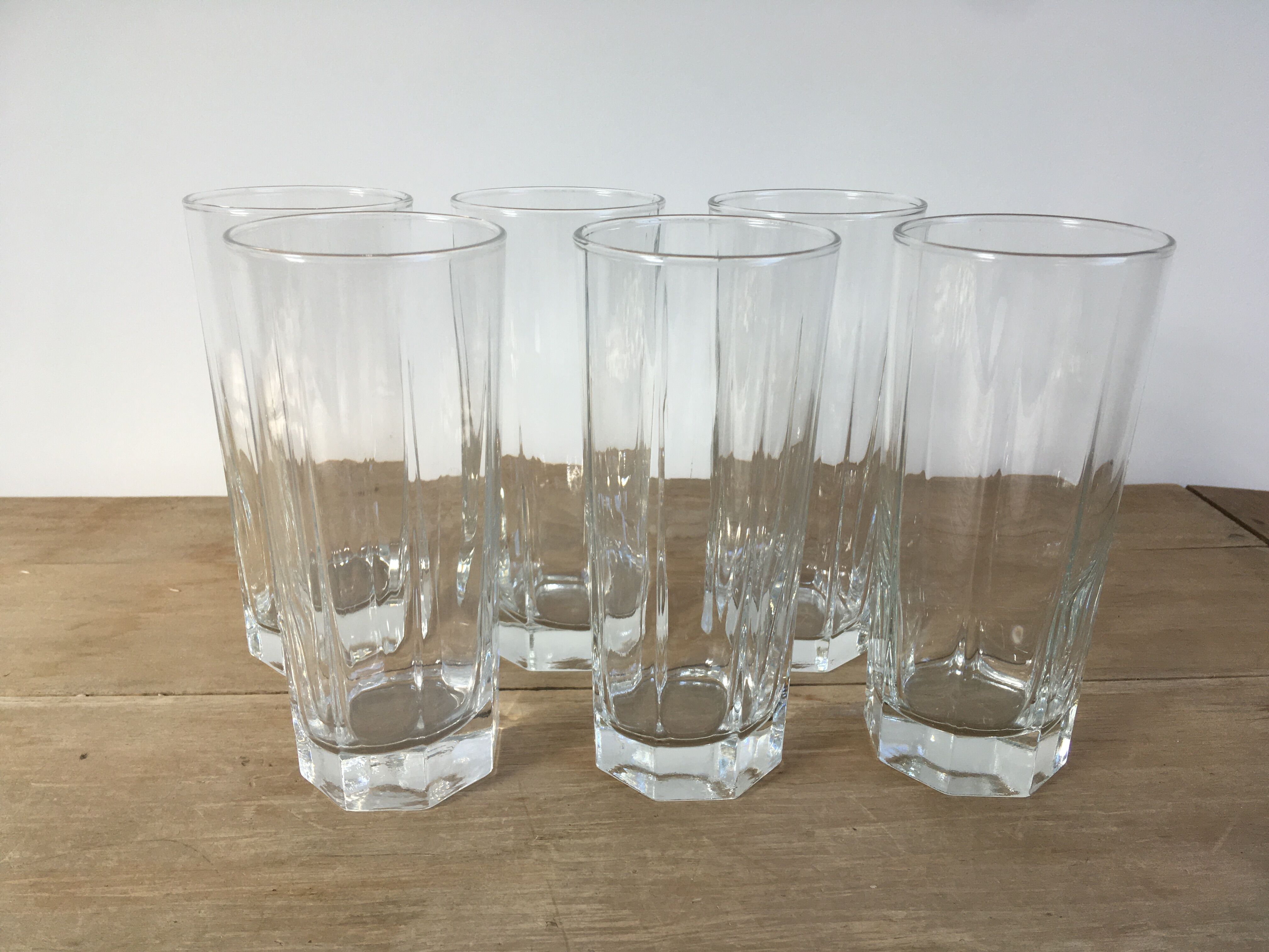 Water glasses / octagonal base juice