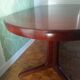 Danish extendable round table on central support