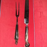 Oriental style 'bird' handle carving set