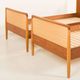 Danish modern teak, oak and cane beds in Hans Wegner style, set of 2 1960s