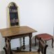 Antique gold mirror known as "gendarme's hat", patinated elegance 70 x 30 cm