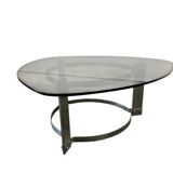 Table basse à café vintage en verre