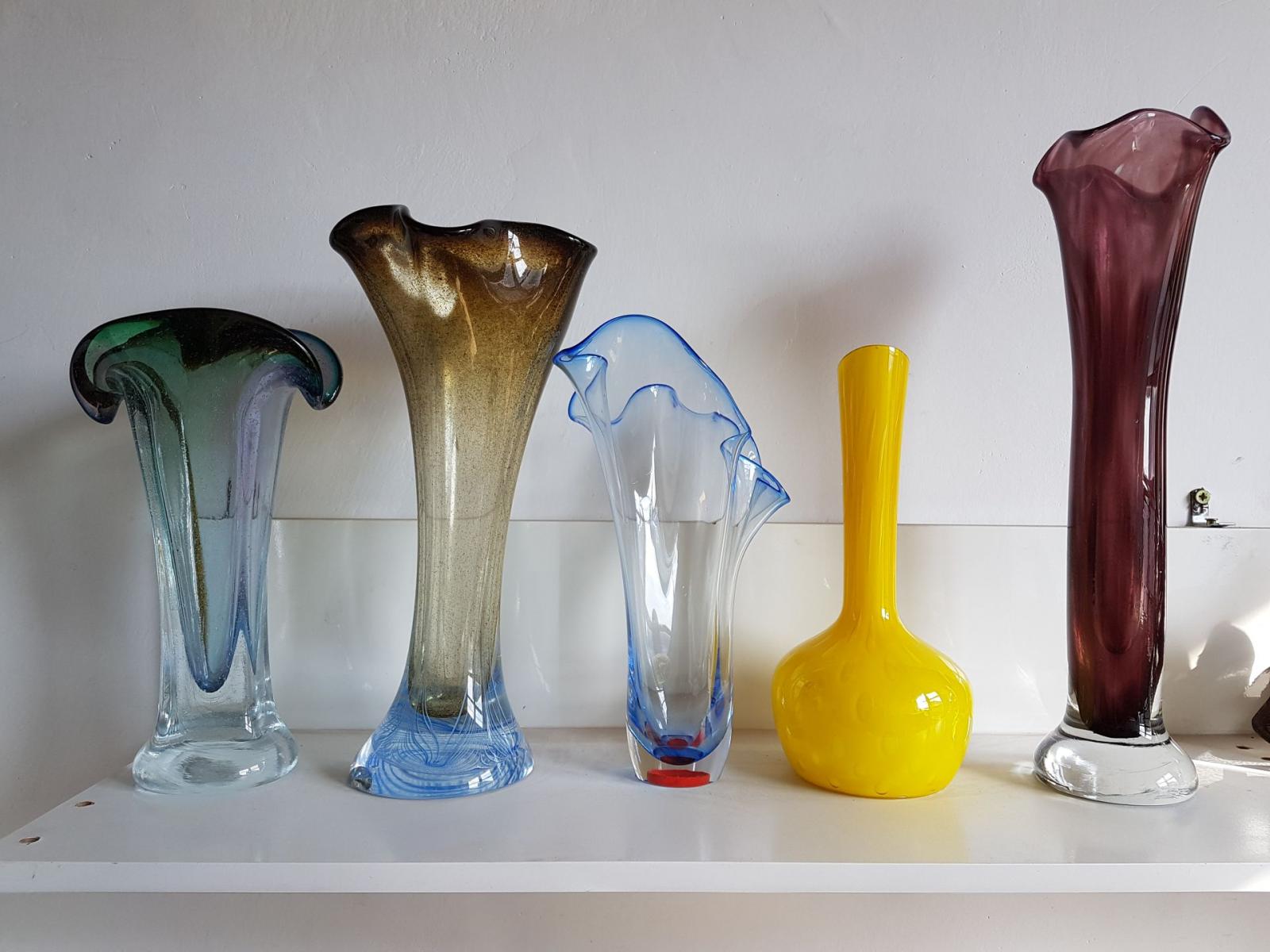Vase art déco en verre par Adam Jablonski 1960s