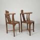 Ensemble de 2 chaises d'angle en teck, années 1980