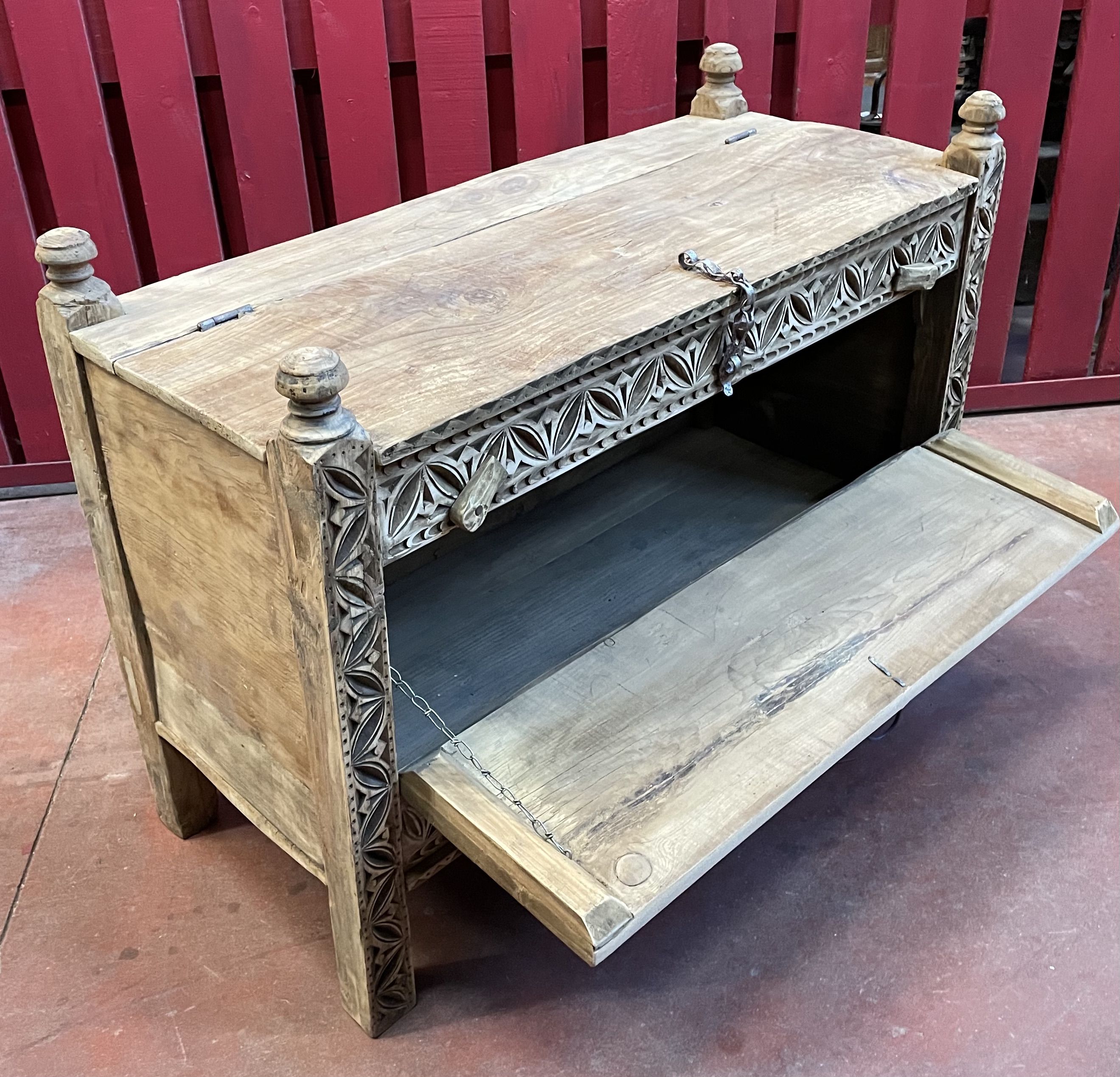 Pakistan, Swat Valley, former Cedar Wood Wedding Chest Fully Carved by Hand