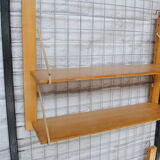 Wooden and metal wall shelf