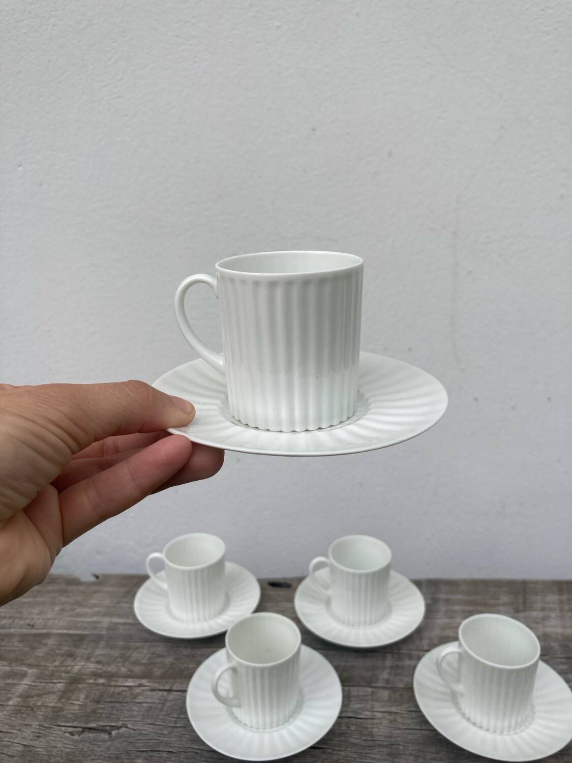 Limoges white porcelain coffee cups
