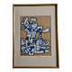 Silkscreen print after Jean Dubuffet, framed, 1970s, 23 x 32 cm