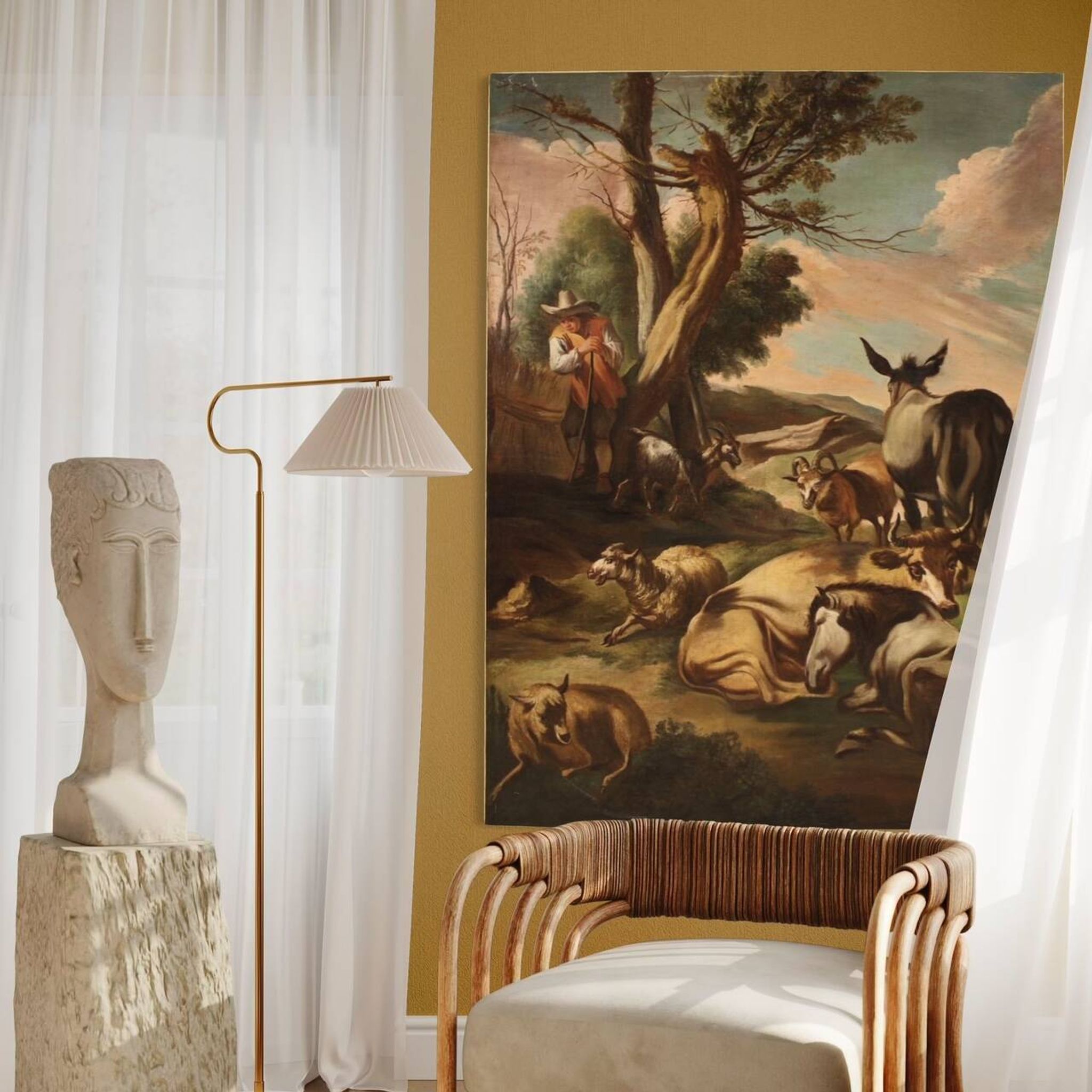 18th century Italian painting, pastoral genre scene