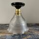 Vintage holophane glass ceiling lamp