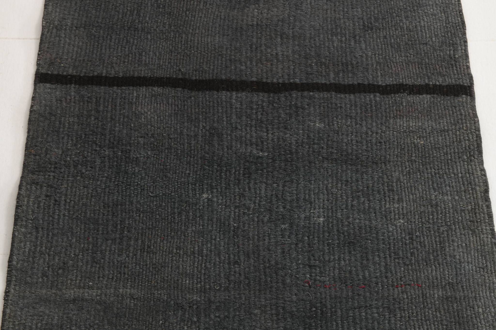 Tapis de couloir vintage gris et noir 2x8, 72x255 cm
