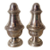 Silver-plated salt and pepper shakers, fluted, beaded decoration.