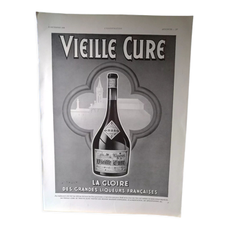 Publicité papier boisson Vielle Cure issue d'une revue d'époque  année 1938