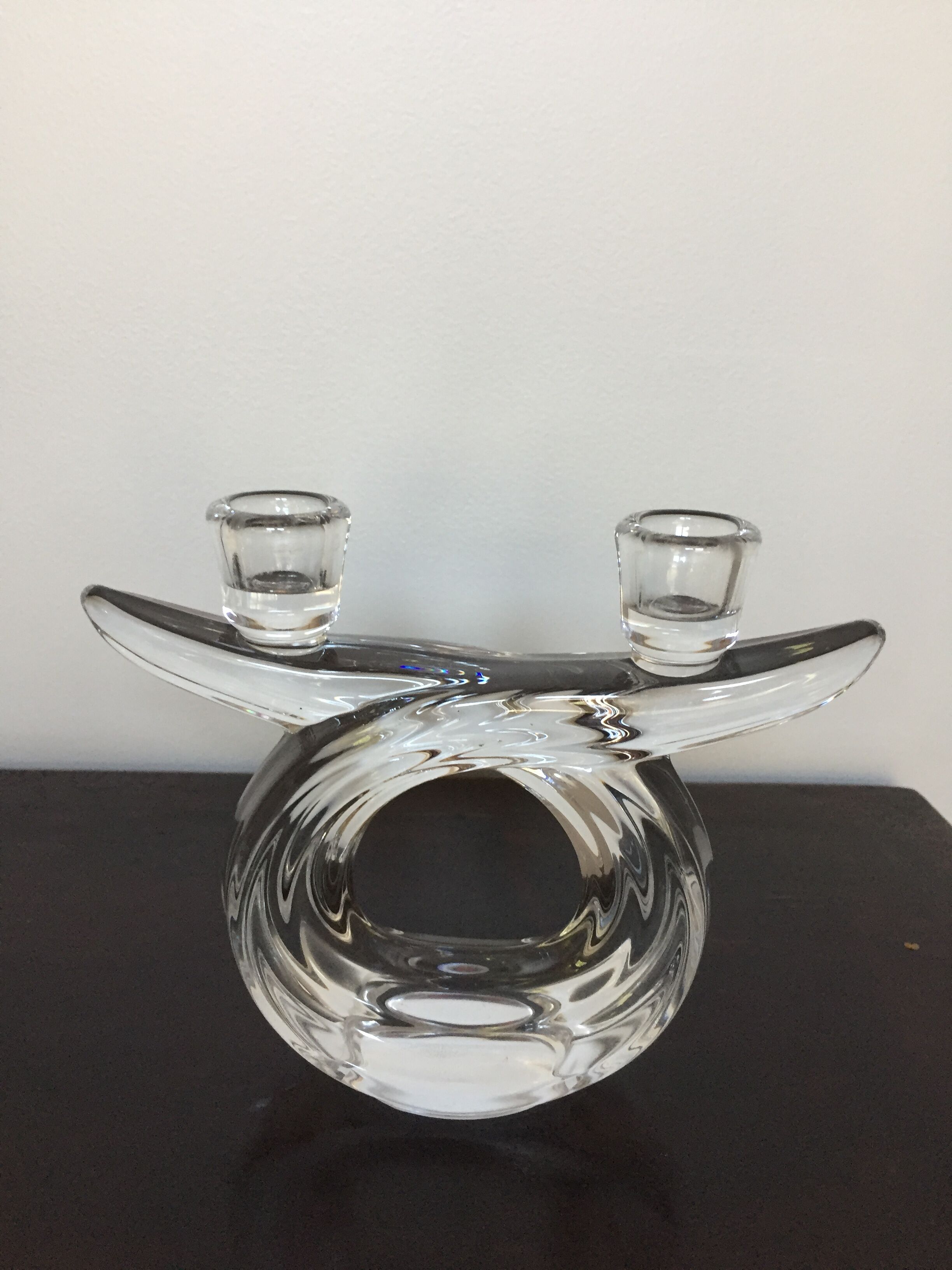 Pair of Art Deco Cristallerie de Vannes candlesticks