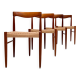 Refurbished set of 4 papercord chairs by H. Klein for Bramin, 1960s