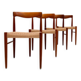 Refurbished set of 4 papercord chairs by H. Klein for Bramin, 1960s