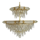 Vintage crystal and brass chandelier by Bakalowits & Söhne 8 lights, 1980s