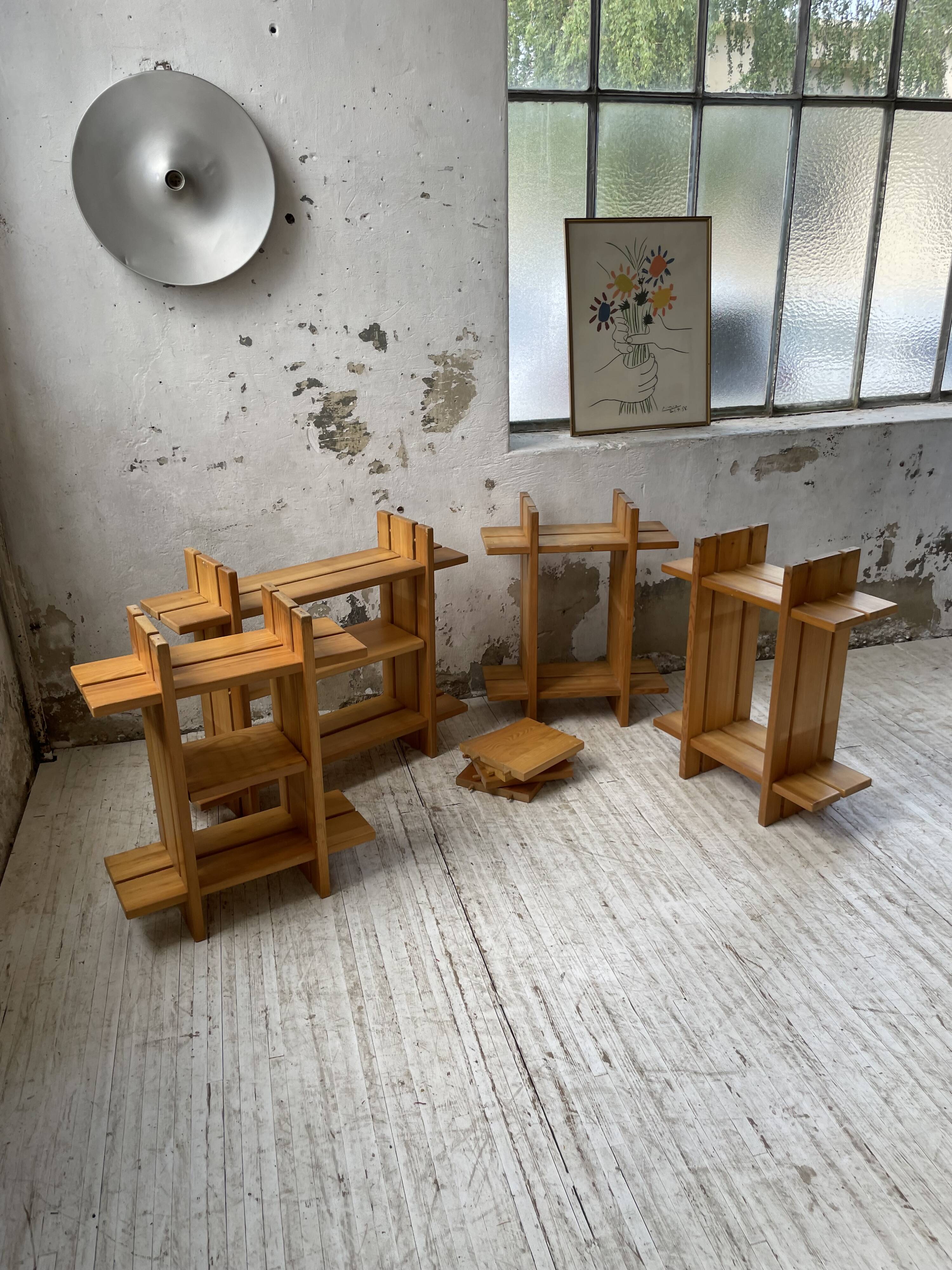 4 solid elm shelves Maison Regain