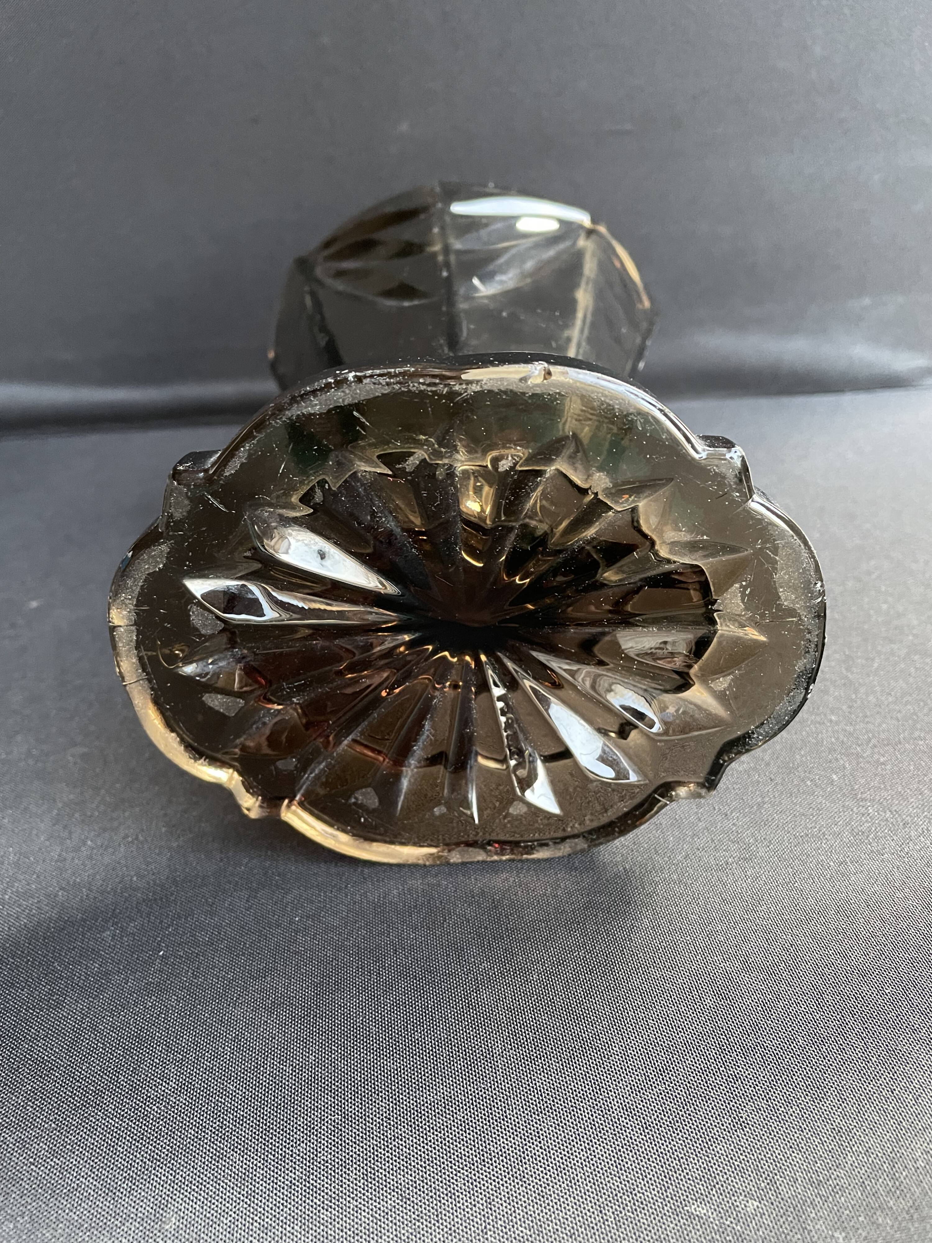 Art Deco smoked glass vase