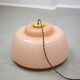 Mid-century Pink Glass & Brass Pendant Lamp