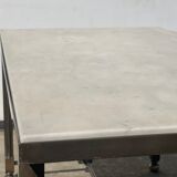 Rectangular bronze and marble coffee table