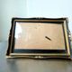 Antique black & gold wooden frame   24 cm x 16 cm convex glass