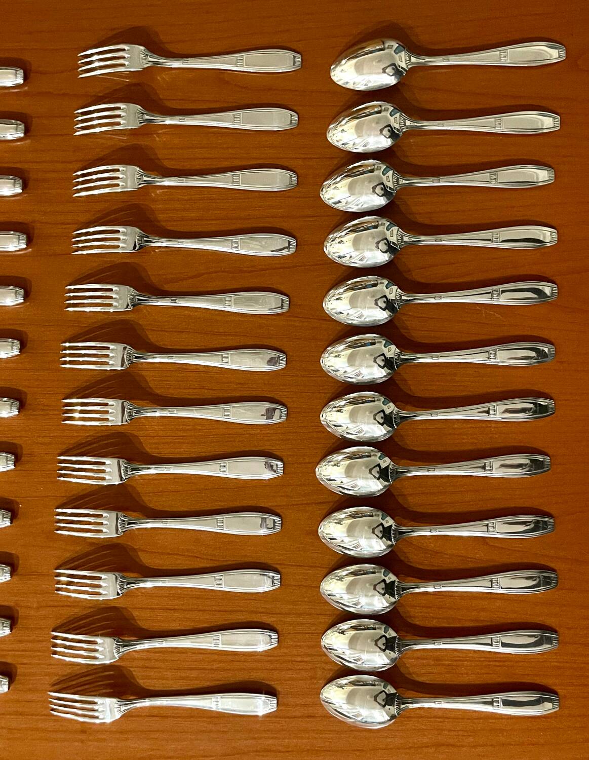 Ercuis, dessert cutlery, fruit and cheese, 36 art deco pieces