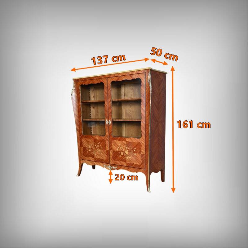 Small Display Library in Rosewood Marquetry, Louis XV style