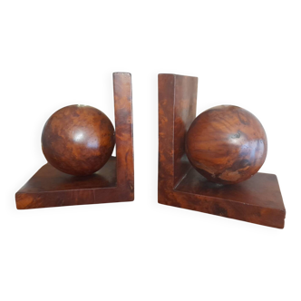 Serres-livres art-deco en loupe de thuya