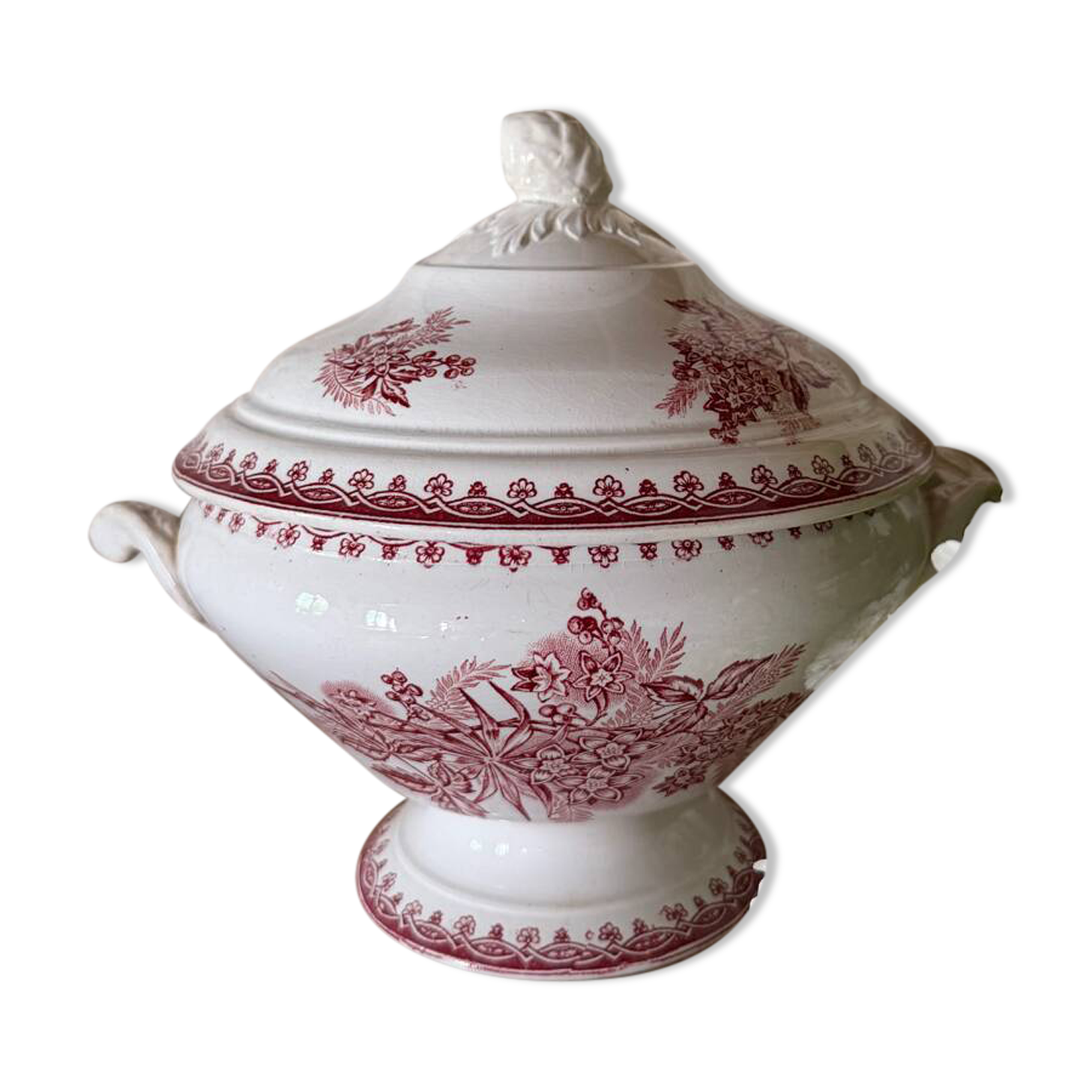 Soup tureen - fruit bowl in Saint Amandinoise ironstone