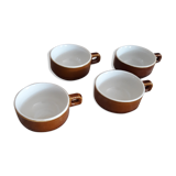 Old cups of coffee - brown ceramics typical of station buffets