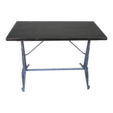 Art Deco Bistro table with cast iron frame and pine top, 1930s