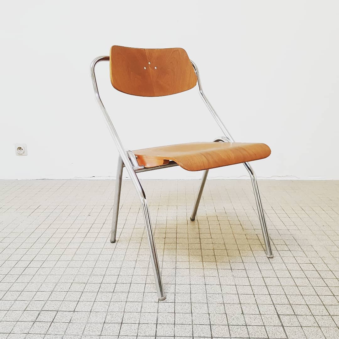 Mauser folding chairs by Erich Schelling midcentury design