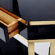 Pair of black lacquered consoles and brass 1970