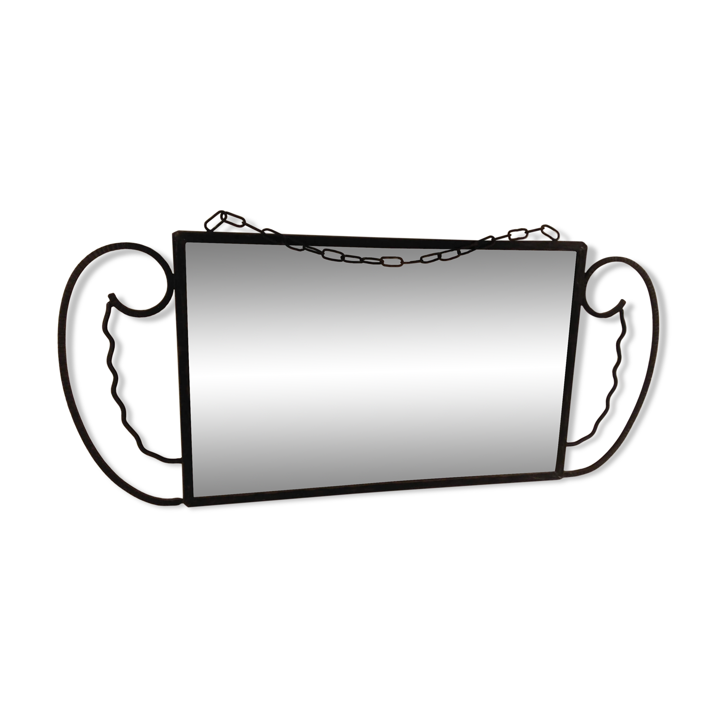 Vintage black metal mirror 34X28cm