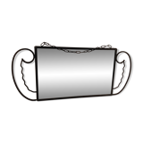 Miroir vintage en métal noir 34X28cm