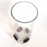 Crystal vase inlaid with button 1970s Height 25 cm