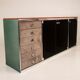 Guido Faleschini Astro Marble and Leather Sideboard for i4 Mariani 1979